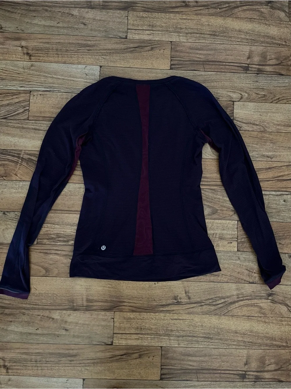 Lululemon Dark Plum Striped Long Sleeve Athletic Top Size 6